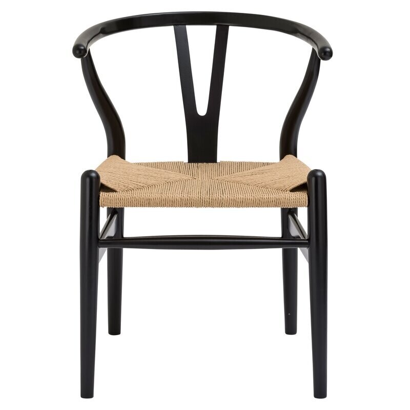 Modern Solid Beech Wood Chair in Black