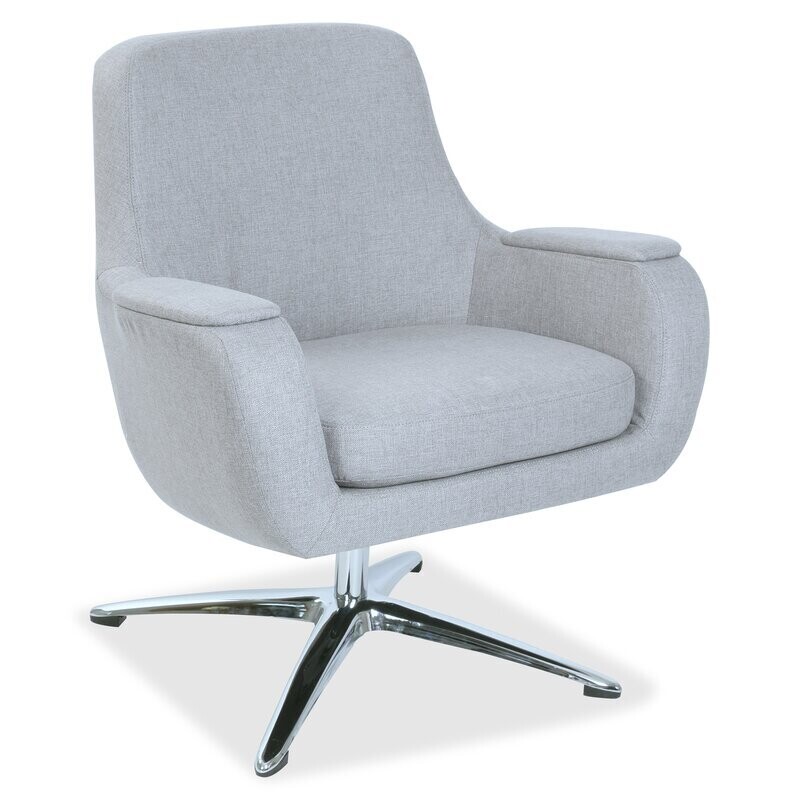 Upholstered 33.75&quot; Swivel Lounge Chair in Gray