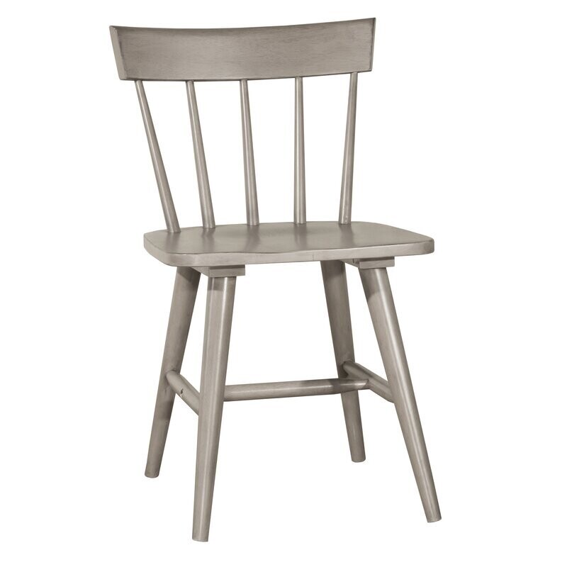 Windsor Back Solid Wood Dining Chair in Neutral Gray (Set of 2)
