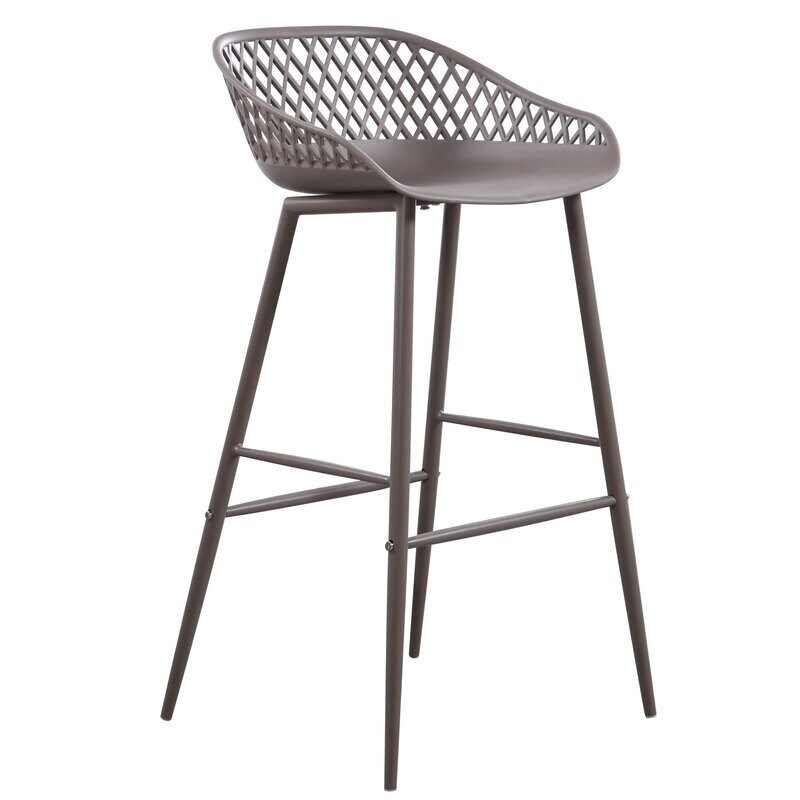 29&quot; Modern Patio Barstool in Gray (Set of 2)