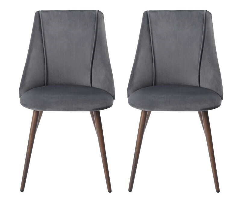Upholstered Midcentury Side Chair in Gray (Set of 4)