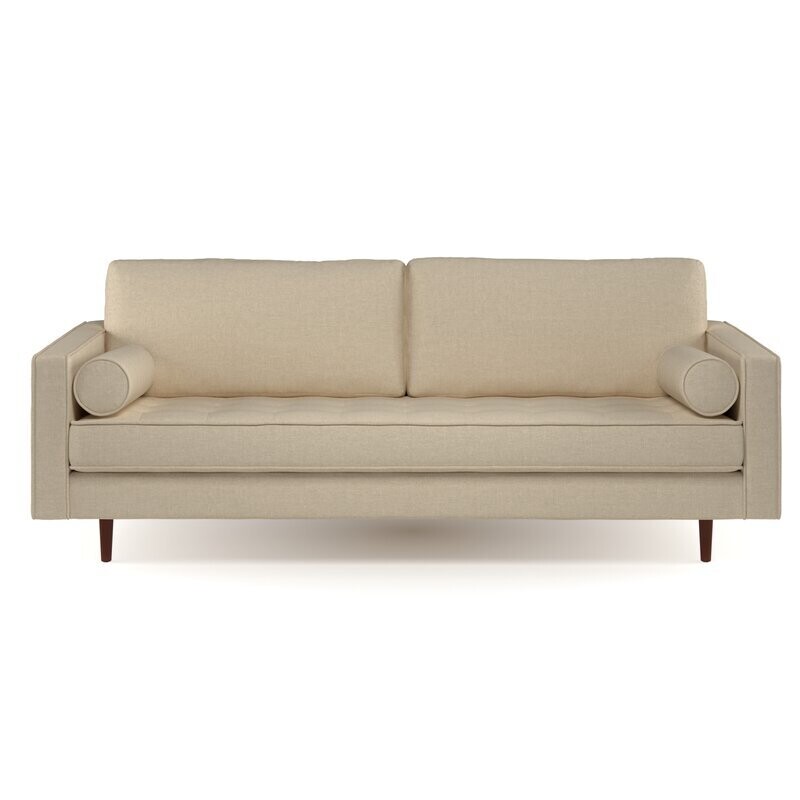 84&quot; Square Arm Sofa in Beige