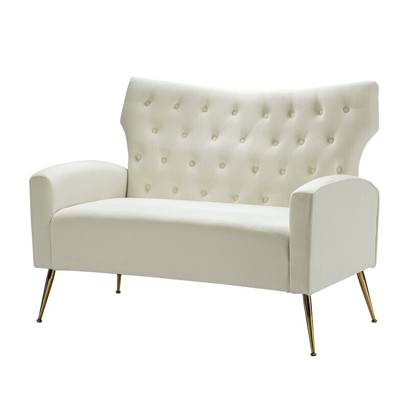 47.5&quot; Square Arm Loveseat in Ivory