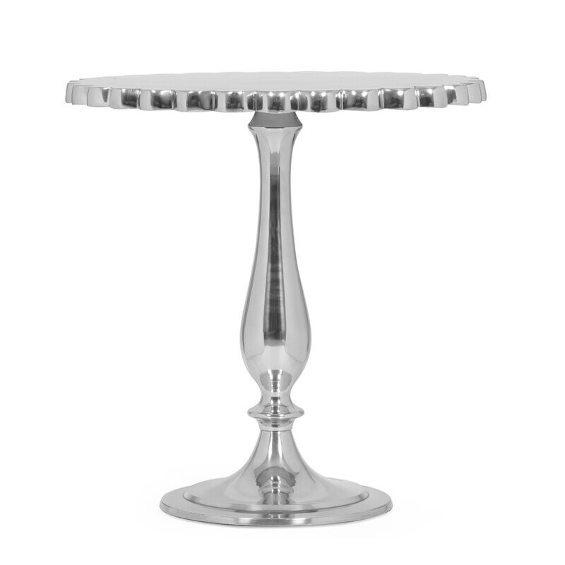 Scalloped Edge Aluminum End Table