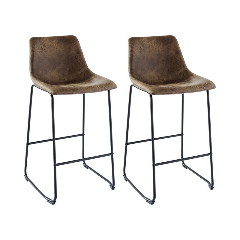 29&quot; Modern Barstool in Brown (Set of 2)