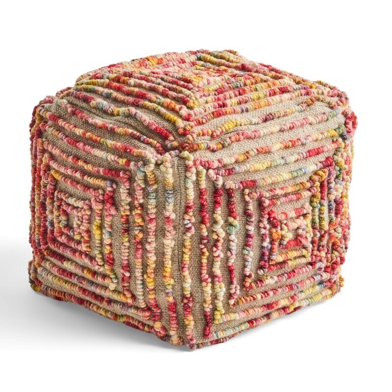 16&quot; Multi-colored Tufted Pouf