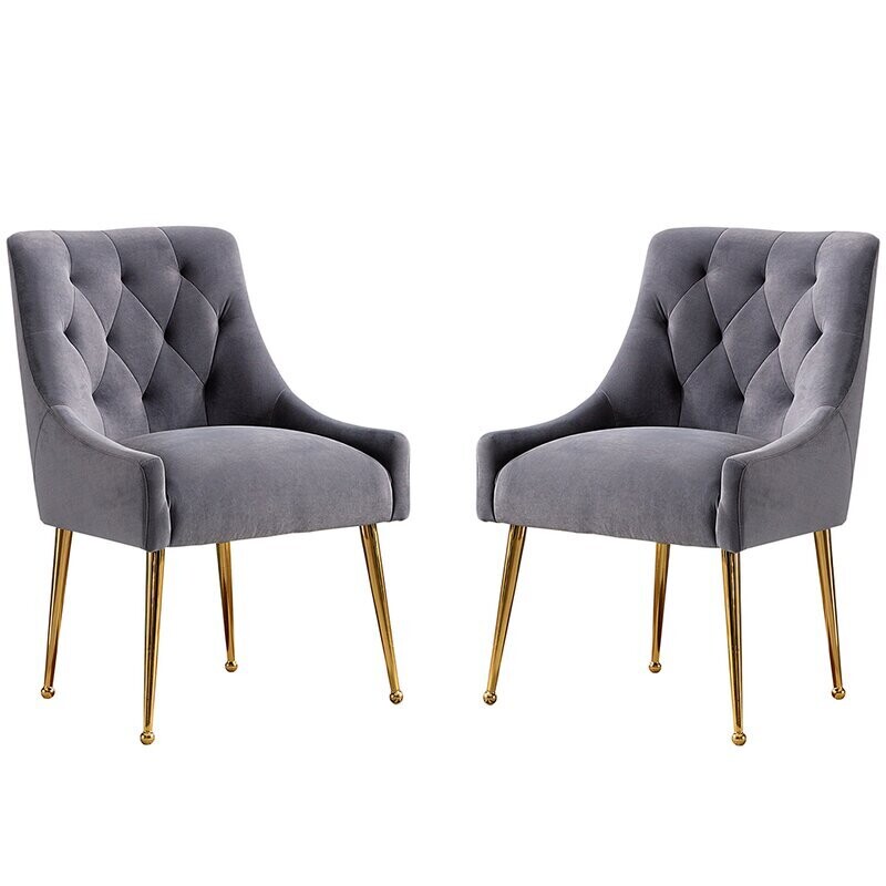 Tufted Velvet Upholstered Side Chair (Set of 2)