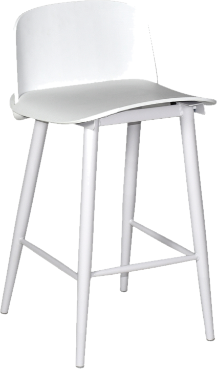 25.5&quot; Modern Barstool in White (Set of 2)
