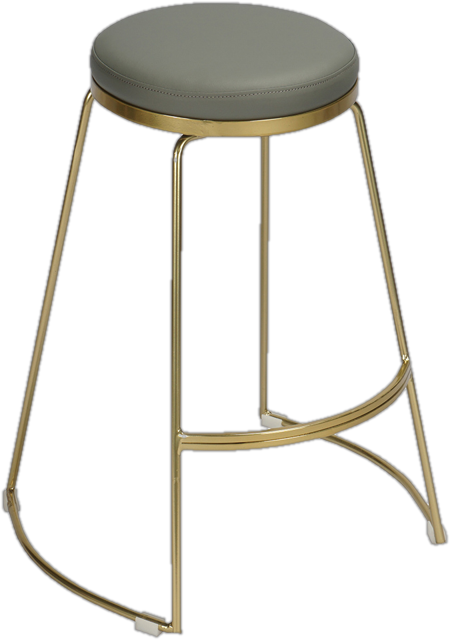 25.6&quot; Modern Backless Barstool in Gray/Gold (Set of 2)