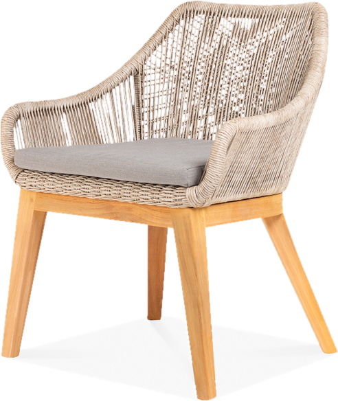24.5&quot; Wide Teak Patio Dining Armchair with Cushion (Set of 2)