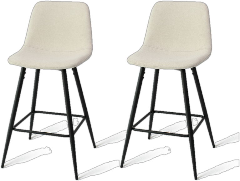 26&quot; Midcentury Modern Counter Barstool in Beige (Set of 2)