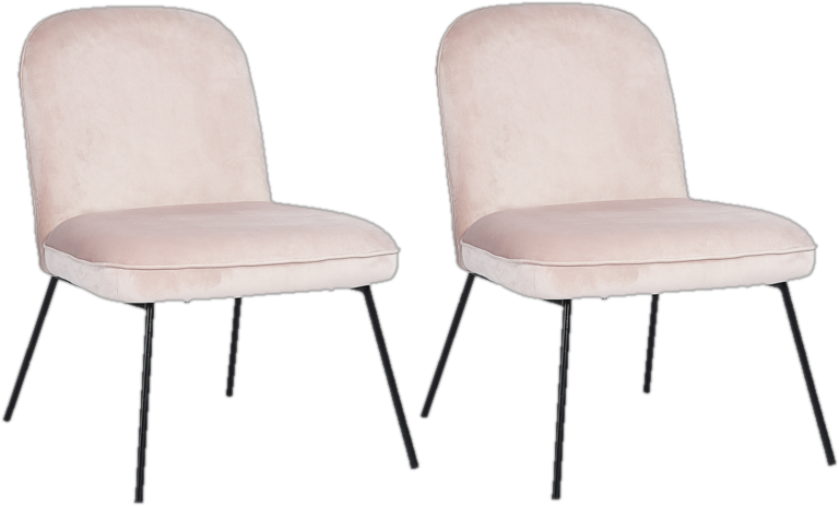 22&quot; Wide Velvet Side Chair in Blush Pink (Set of 2)