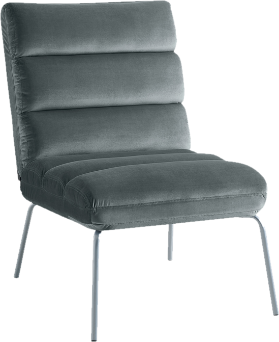 25&quot; Wide Horizontal Channel Tufted Armless Chair in  Charcoal