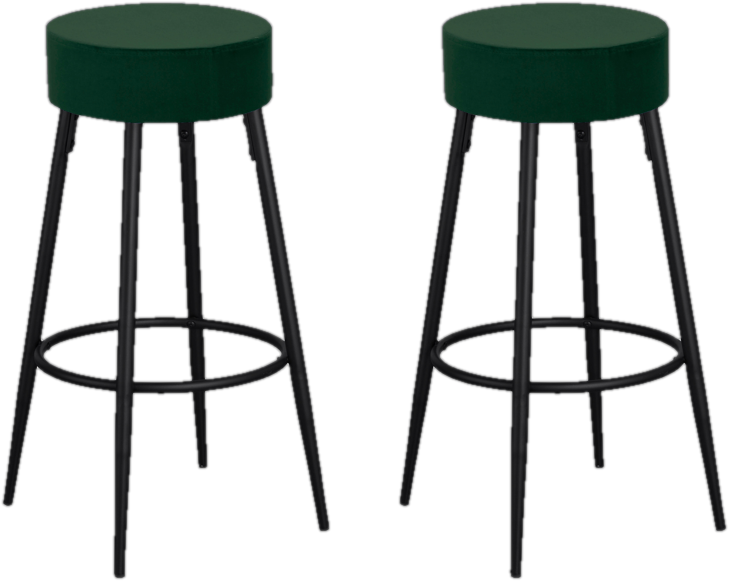 30.5&#39;&#39; Modern Barstool in Green Velvet (Set of 2)