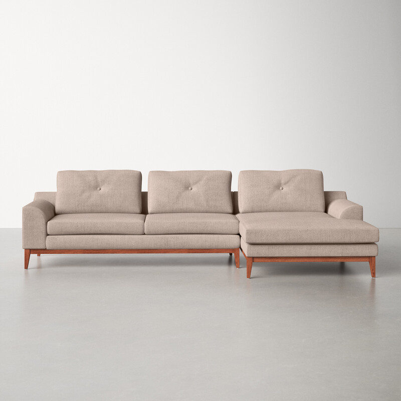 123&quot; Wide Right-hand Facing Sectional in Beige