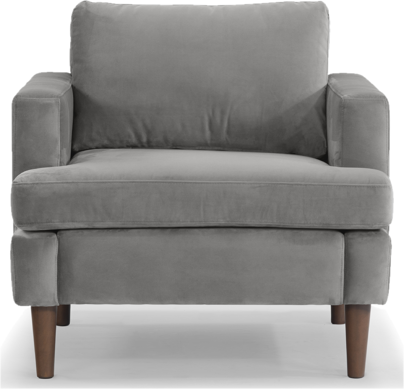 33&quot; Wide Armchair in Ash Gray Velvet