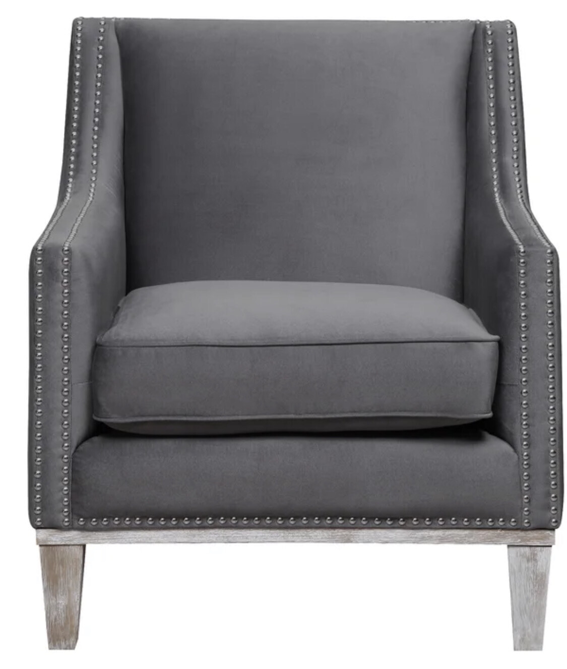 30&quot; Wide Coastal Farmhouse Accent Chair in Charcoal