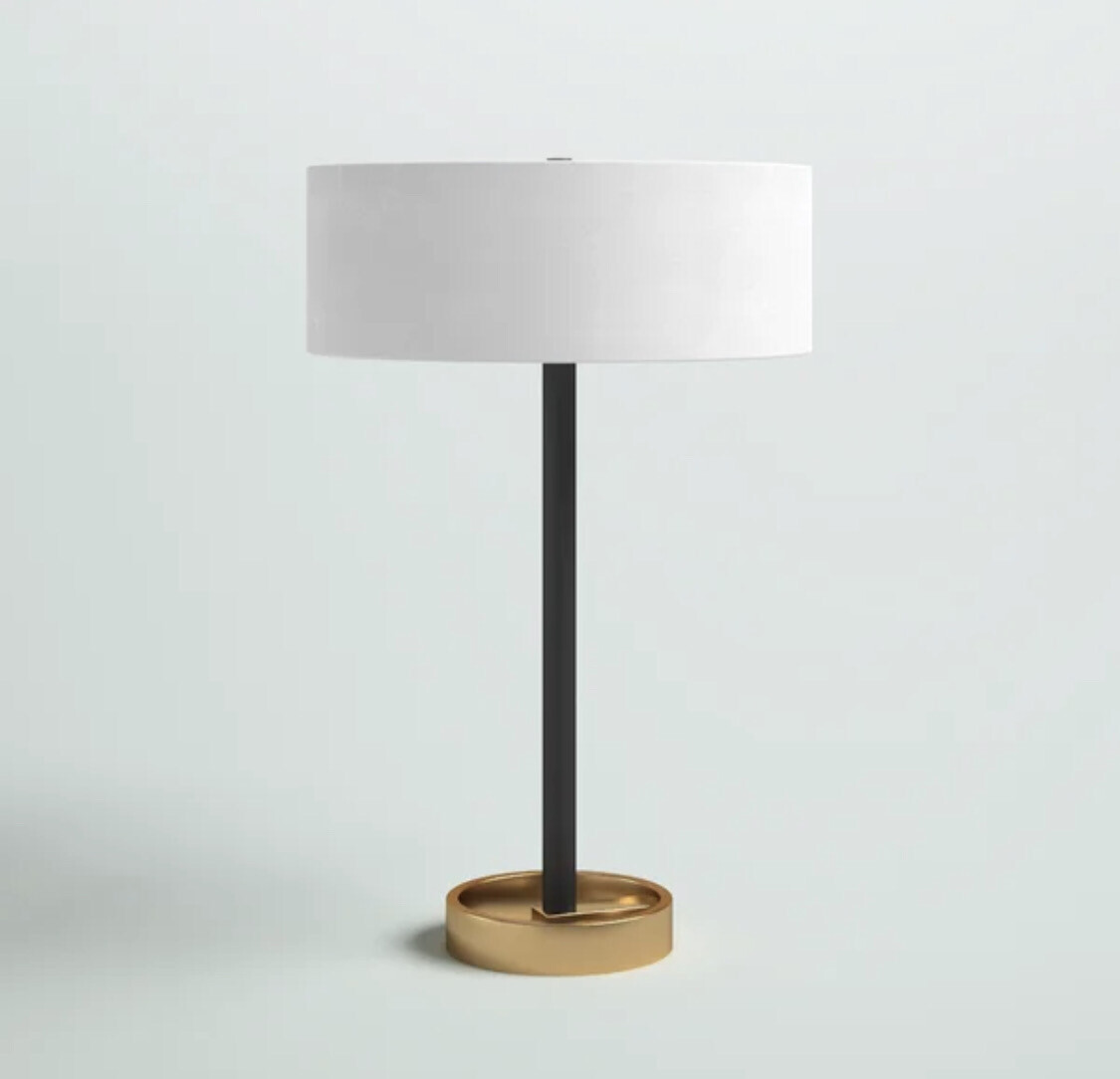 25-inch Midcentury Two-Tone Table Lamp