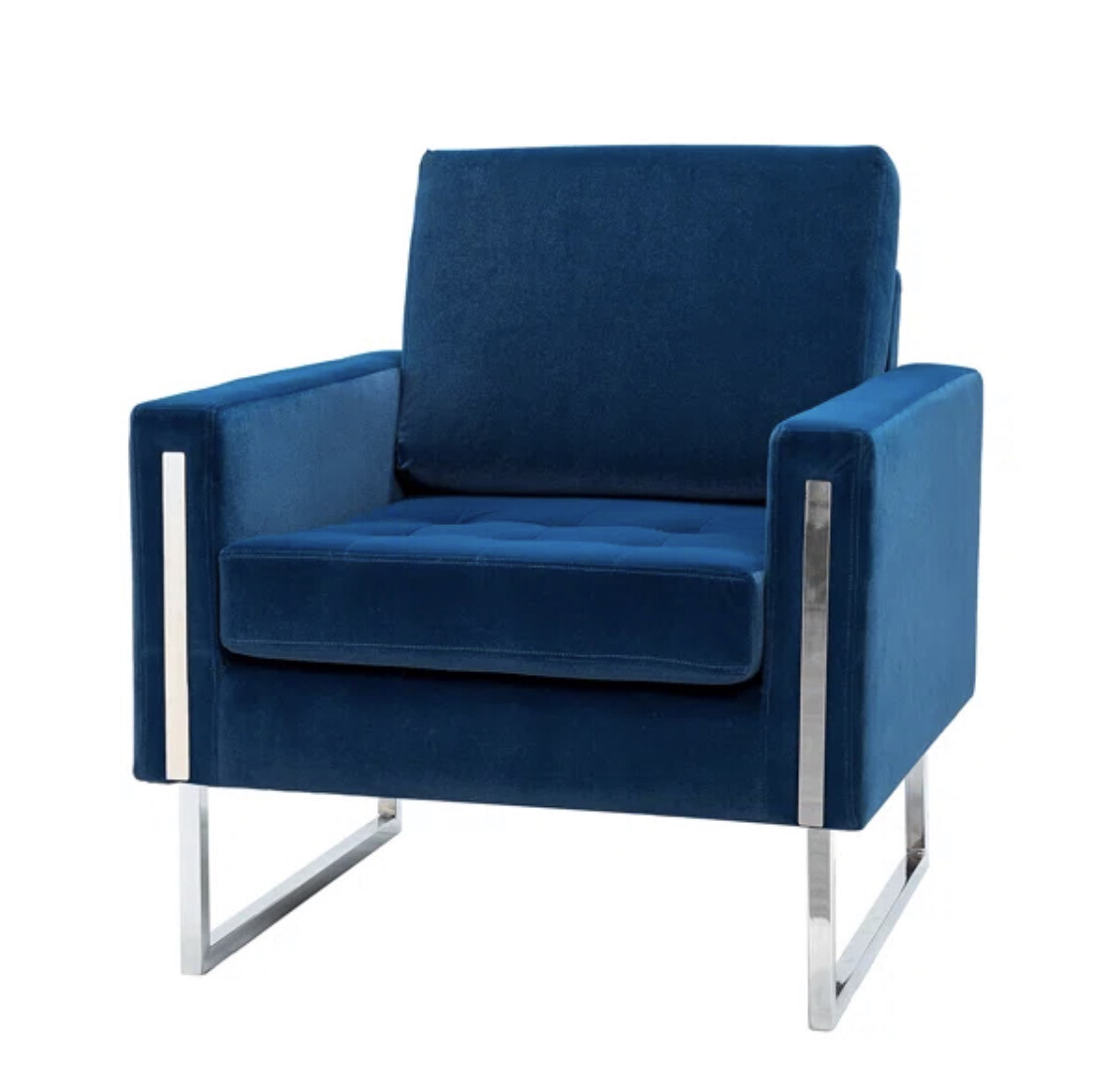 31.5” Modern Velvet Armchair in Navy