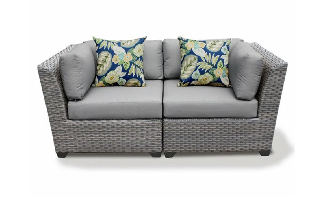 TK Classics Outdoor 70” Patio Sofa in Gray