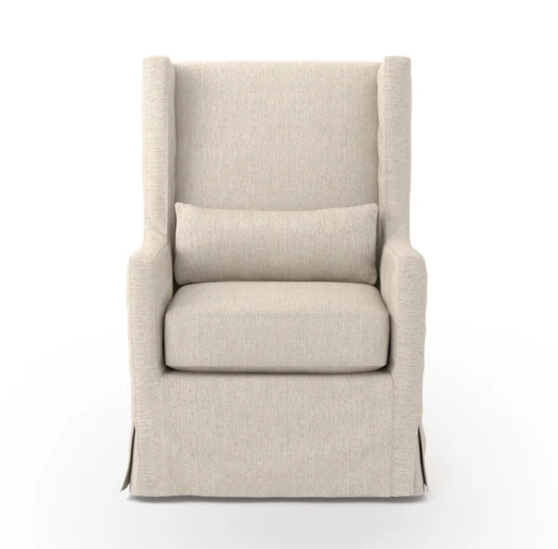 Swivel Wingback Chair in Jette Linen