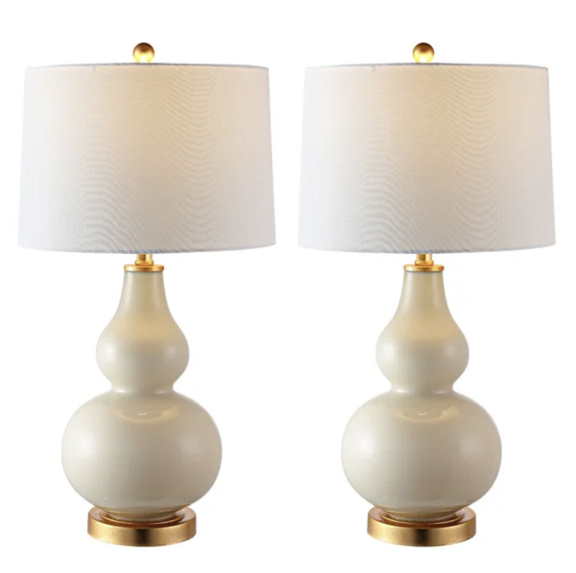 28.5-inch Safavieh Table Lamp in Cream (Set of 2)