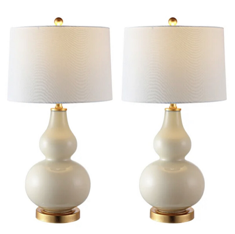 28.5-inch Safavieh Table Lamp in Cream (Set of 2)