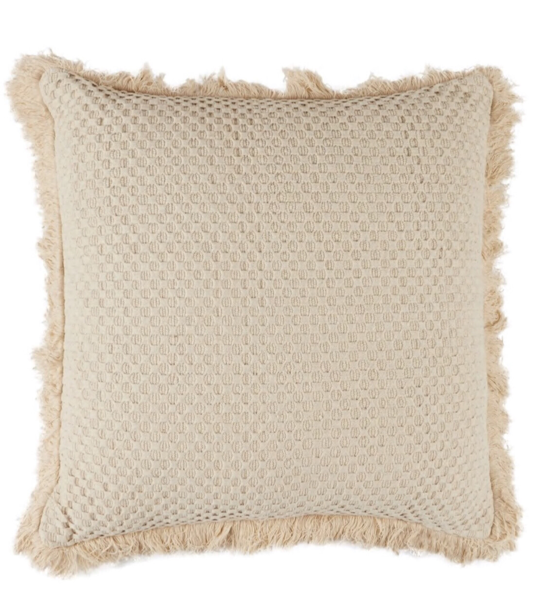 28” Fringe Floor Pillow in Cream BOF