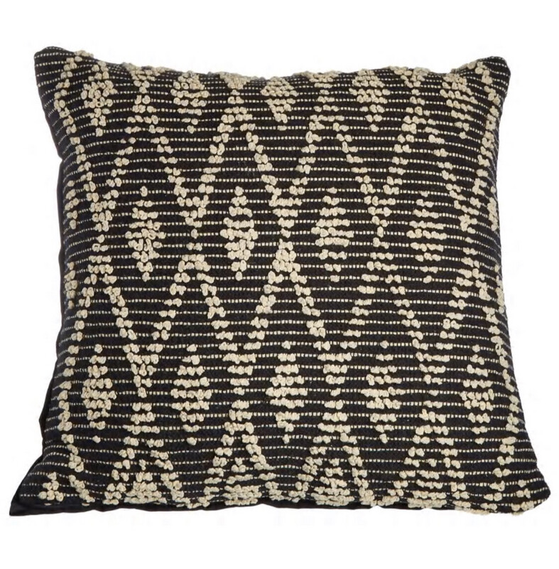 28” Geometric Floor Pillow in Black