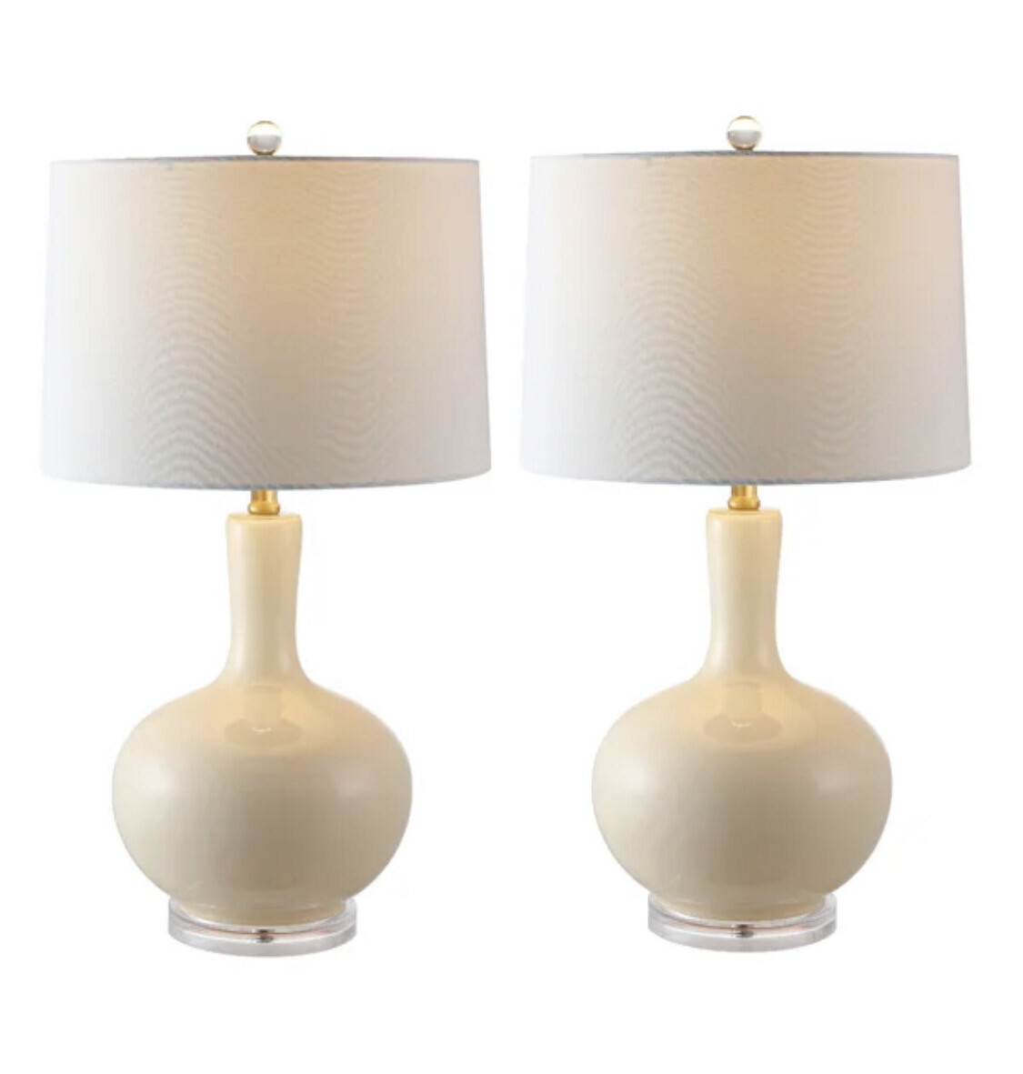 26.5-inch Glass Table Lamp in Cream