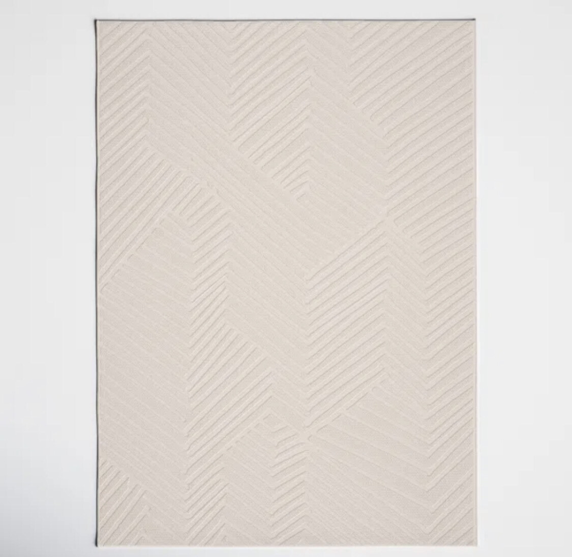 7&#39;10&quot; x 10&#39;10&quot; Chevron Area Rug in Cream
