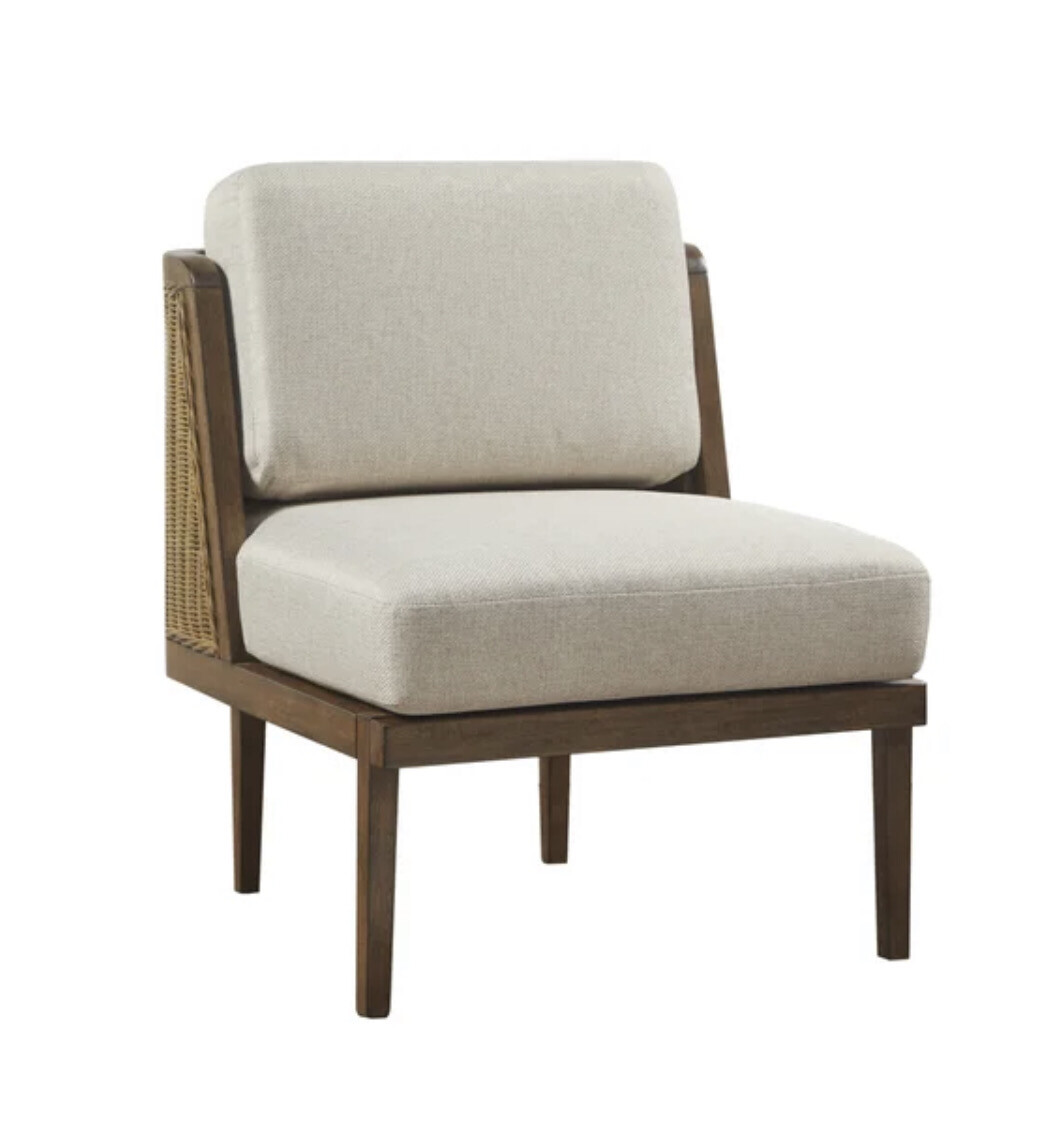 Rattan Armless Chair in Beige