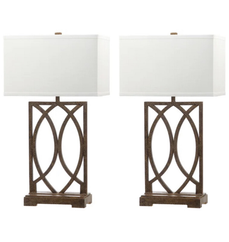 29.5&quot; Metal Table Lamp in Antique Bronze (Set of 2)