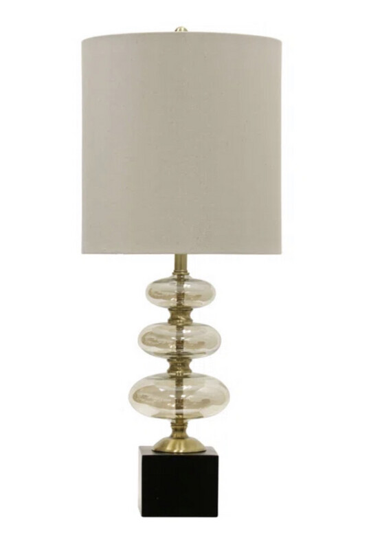 37-inch Champagne Brass/Black Table Lamp