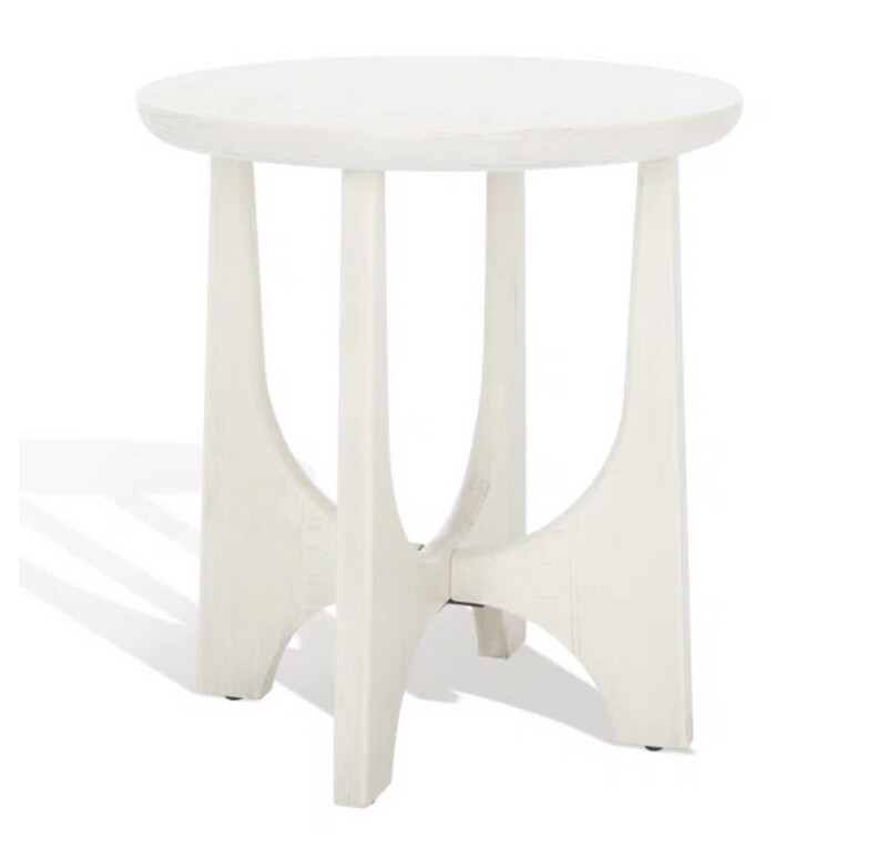 22&#39;&#39; Tall Midcentury End Table in Washed White