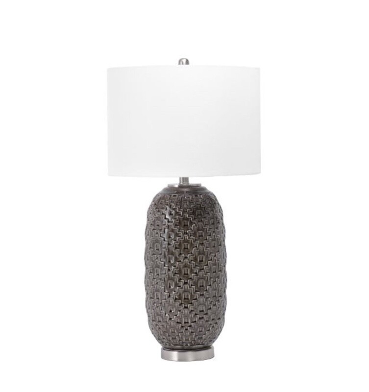 30-inch Textured Ceramic Star Trellis Table Lamp (Set of 2)