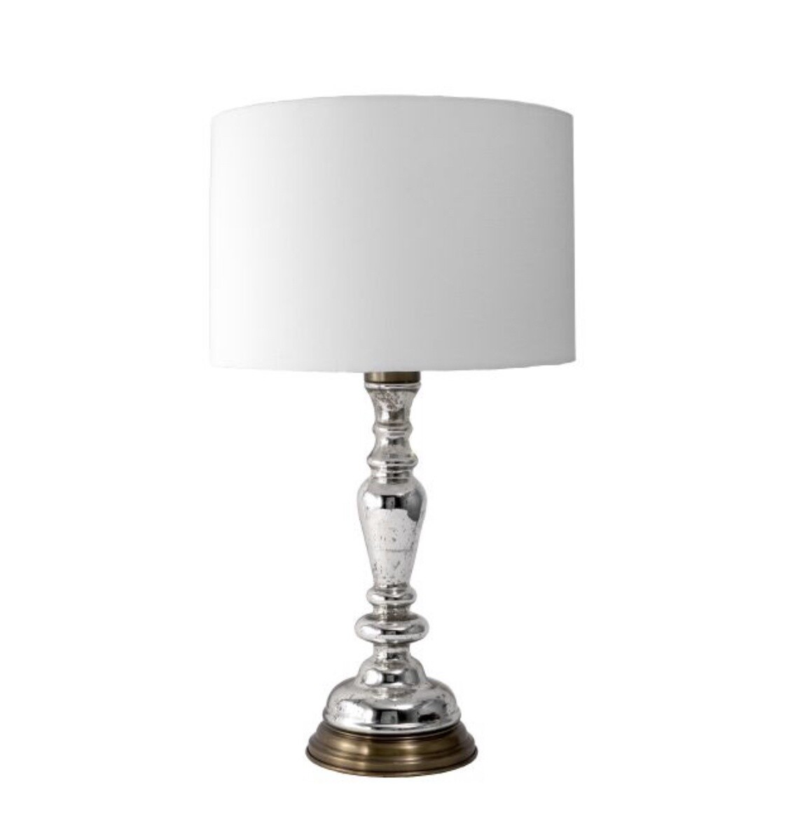 28-inch Spotted Glass Candlestick Table Lamp in Gold/Silver (Set of 2)