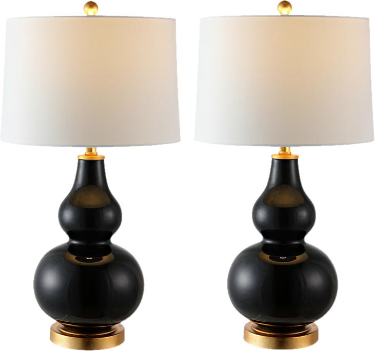 28.5-inch Ceramic Table Lamp in Black
