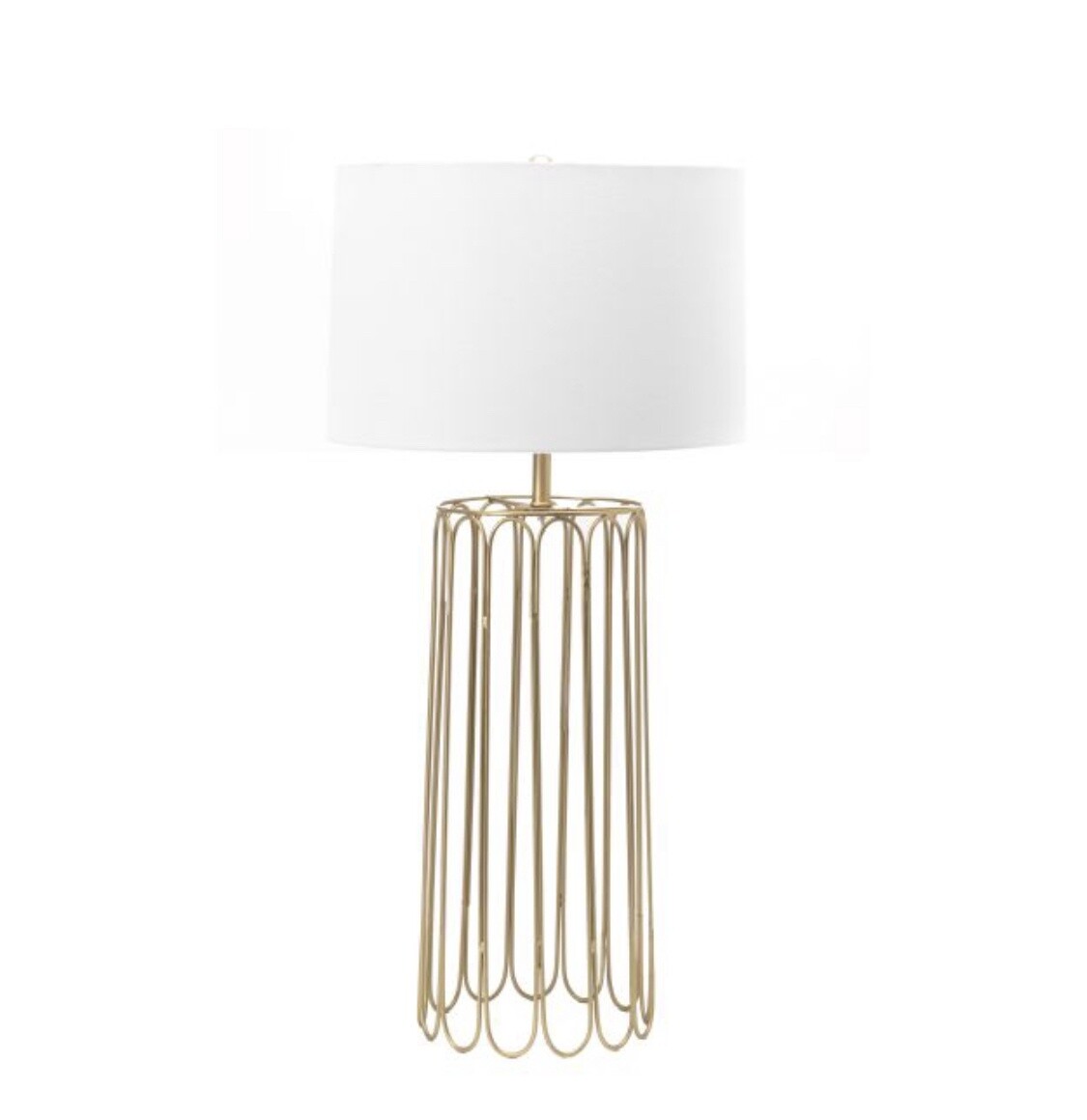 28-inch Iron Wire Framed Column Table Lamp in Gold (Set of 2)
