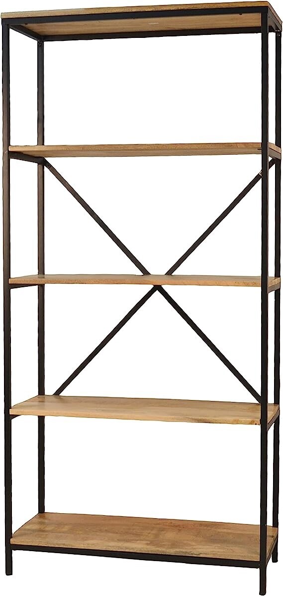 72&quot; Solid Mango Bookshelf in Natural/Black