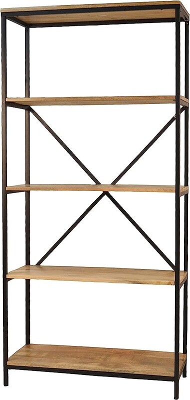 72&quot; Solid Mango Bookshelf in Natural/Black