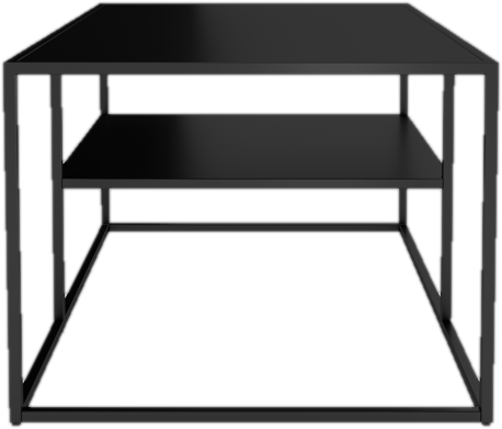 Steel Box Frame Coffee Table in Black