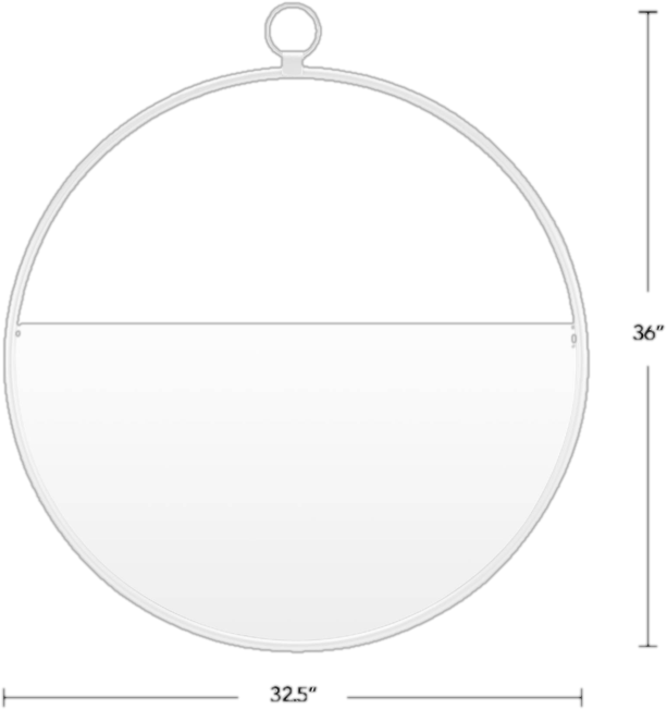 32.5&quot; Round Metal Frame Mirror in White