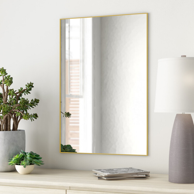 24&quot;x36&quot; Newton Modern Accent Mirror in Gold