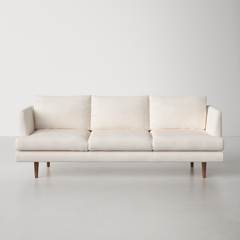84&quot; Modern Sofa in Performance Venga Cream Cross Weave