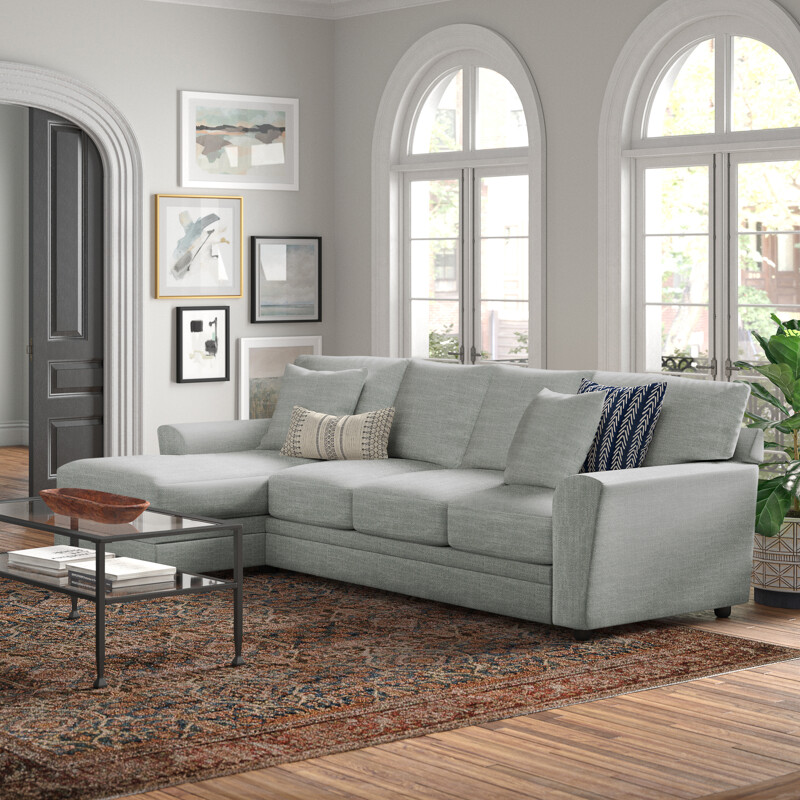 124&quot; Klaussner Ashburn Sectional in Amigo Granite
