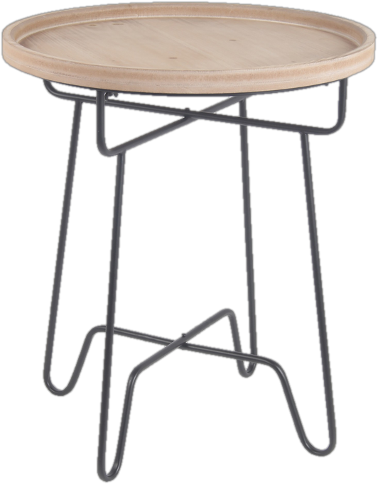 23-inch Wood Top Round Accent Table