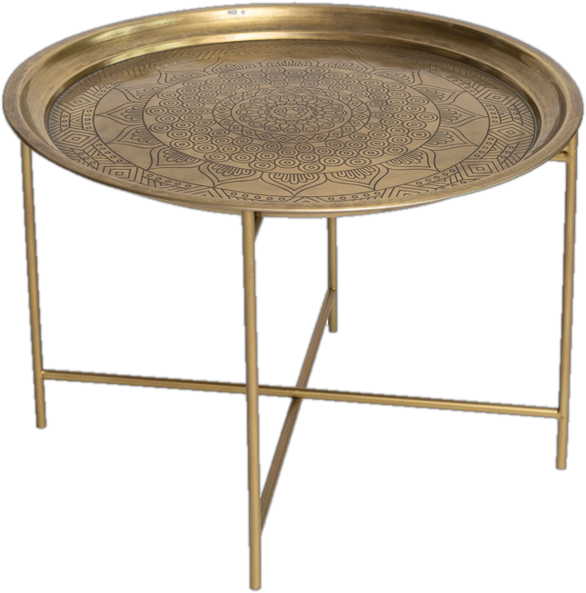 25.5&quot; Metal Tray Table in Gold
