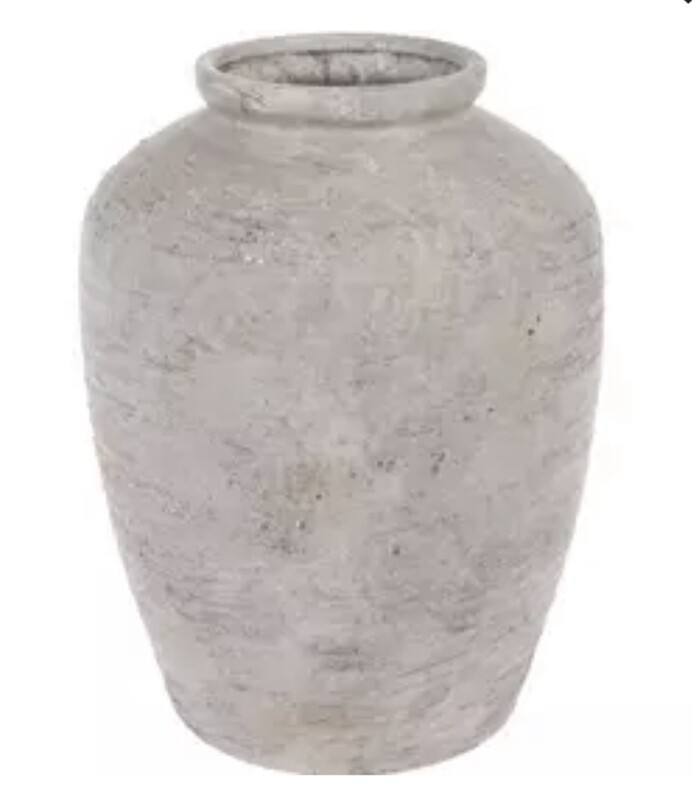 16&quot; Gray Distressed Ceramic Vase