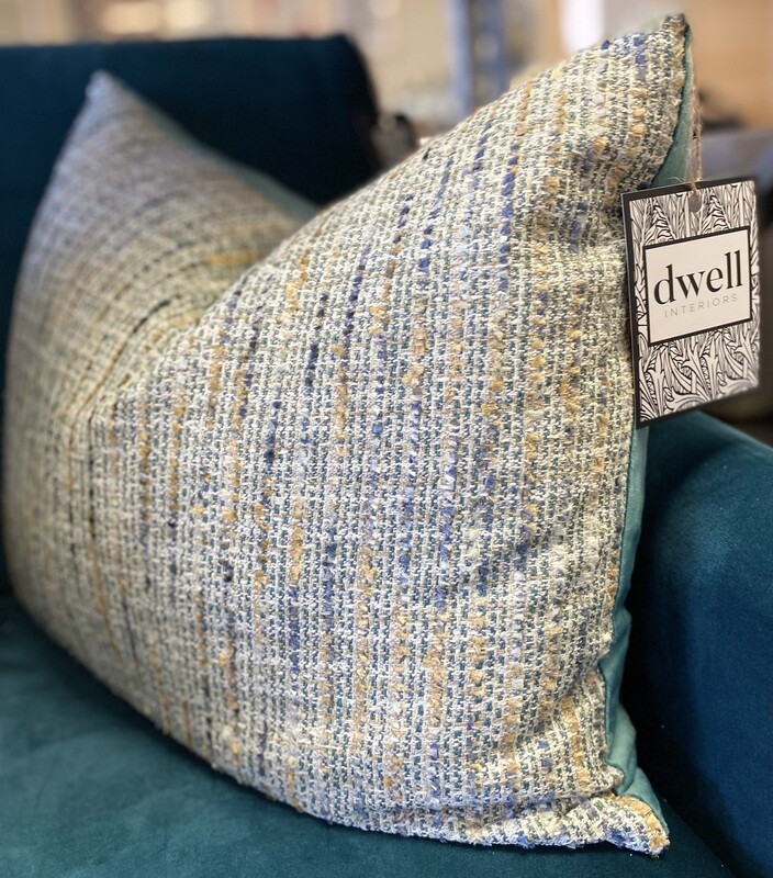 18x22 Textured Front Feather Pillow in Teal